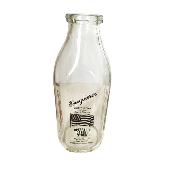 Broguiere’s Montebello California Milk Bottle 1 Quart Operation Desert Storm - Picture 3 of 6